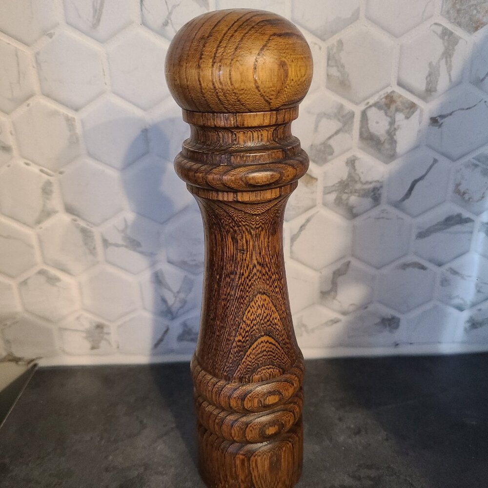 Vintage 9” Tall Wood Saltshaker Made in Japan